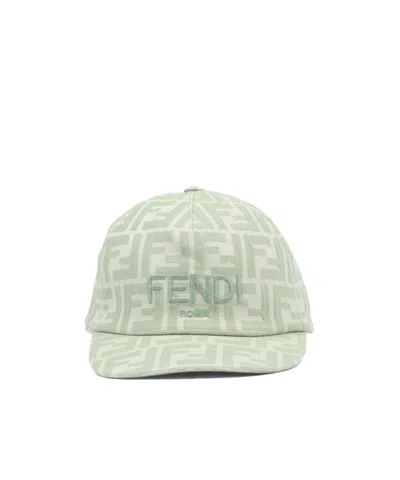 Fendi Logo-pattern Cap In Green