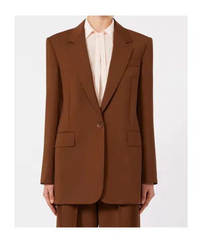 Max Mara Studio Mstbalco Jacket Chocolate In Brown