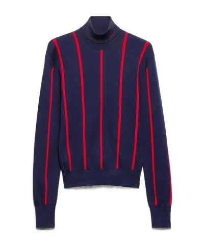 Prada Rollkragenpullover Aus Baumwolle In Blue