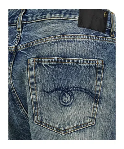 R13 Crossover Cuffed Jeans In Blue