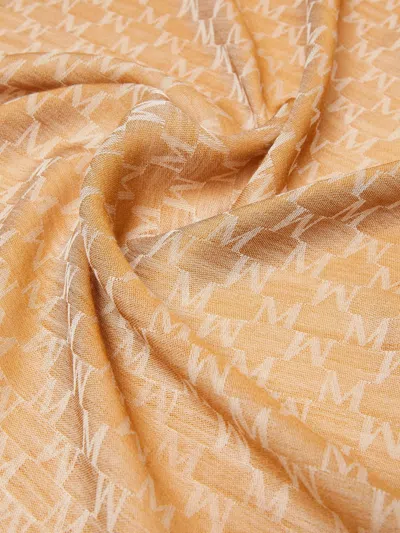 Max Mara Monogram Scarf In Brown