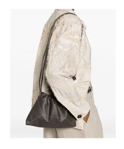 Brunello Cucinelli Shoulder Bag Soft Structure Adjustable Strap In Brown