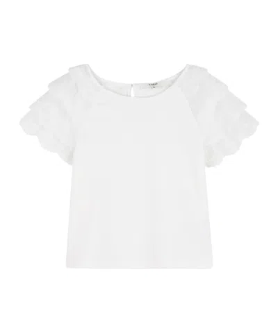 Chloé Ruffled Sleeve Top In White