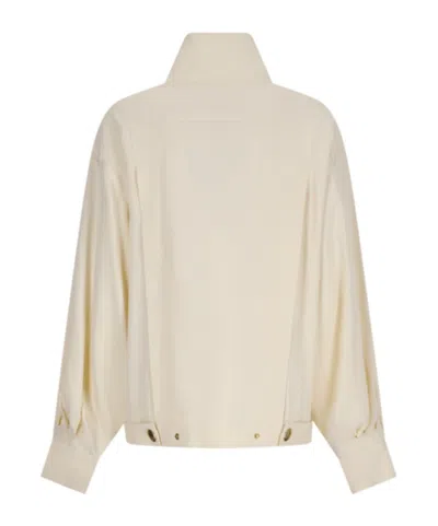Darkpark Organic Cotton Jacket With High Collar And Pockets In Brown