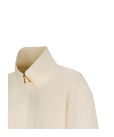 Darkpark Organic Cotton Jacket With High Collar And Pockets In Brown