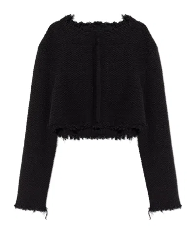 Jil Sander Long-sleeved Pullover In Black