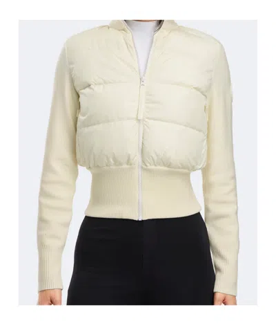Canada Goose Hybridge Wide Quilt Knit Jacket Tonal Disc In Neutral