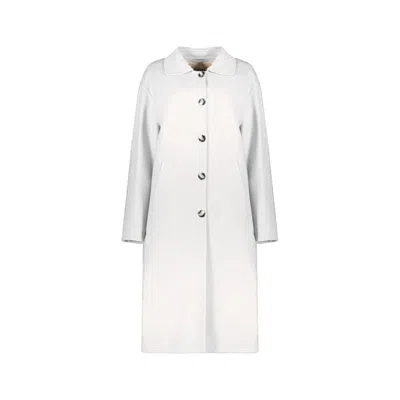 Herno Wool Button-front Coat In White