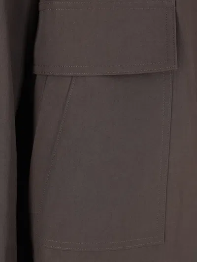Sacai Full-zip Drawstring Jacket In Gray