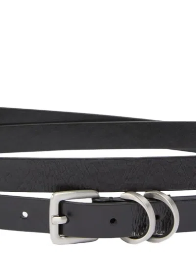 Pinko Black Logo Solid Belt In Black
