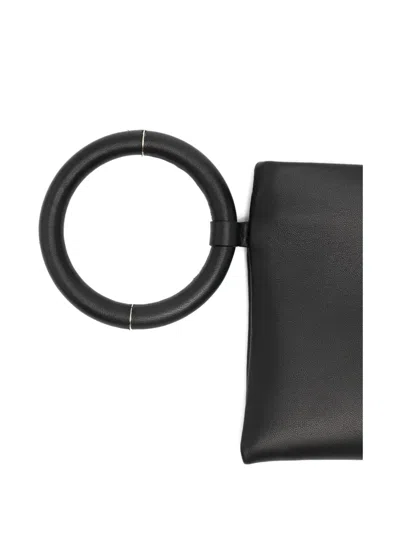 Tom Ford Aura Leather Clutch Bag With Lettering Logo On The Front In Black