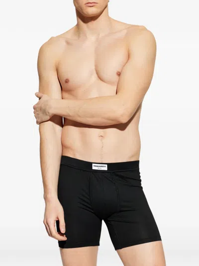 Dsquared2 Logo-patch Boxers In Black