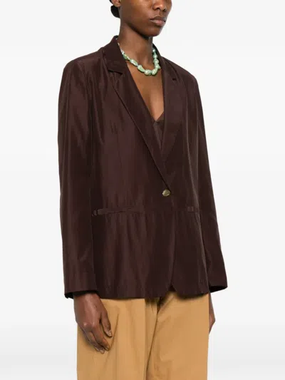 Forte Forte Buttoned Tailored Jacket In Brown