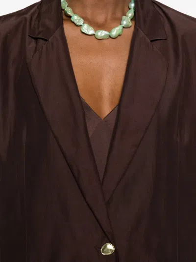 Forte Forte Buttoned Tailored Jacket In Brown