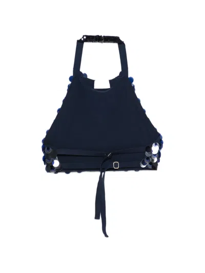 P.a.r.o.s.h Sequin-embellished Top In Blue