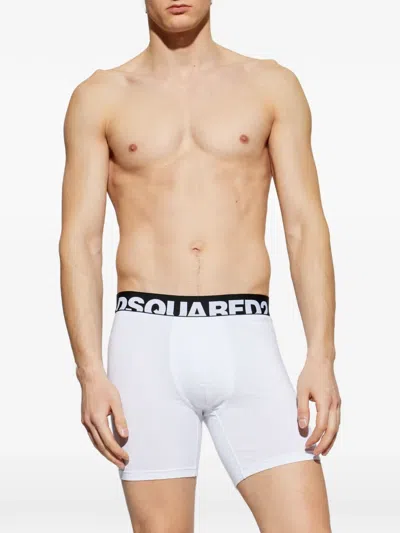 Dsquared2 Logo-waistband Boxers In Burgundy