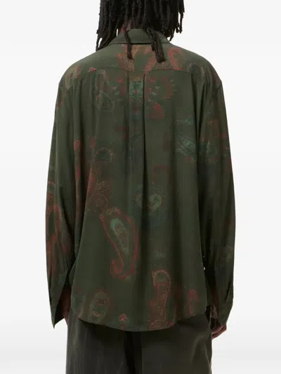 Our Legacy Casual Long Sleeve Shirt Paisley Pattern In Green