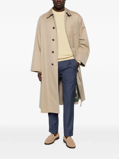 Berwich Striped-pattern Tailored Trousers In Blue