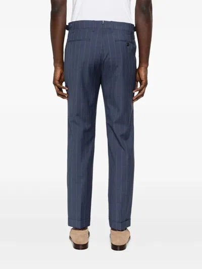 Berwich Striped-pattern Tailored Trousers In Blue