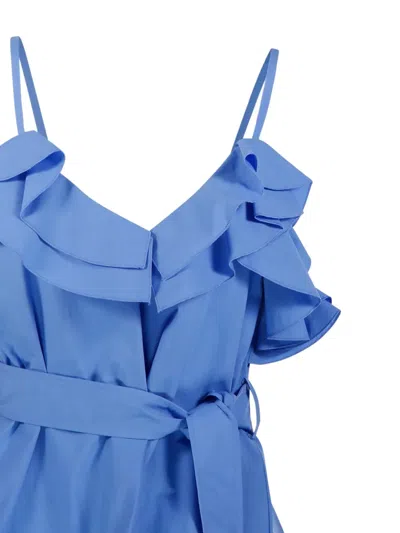 P.a.r.o.s.h Ruffled Belt Blouse In Blue