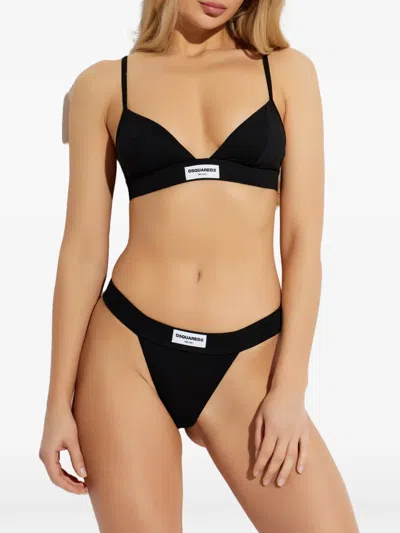Dsquared2 Heritage Triangle Bralette In Black