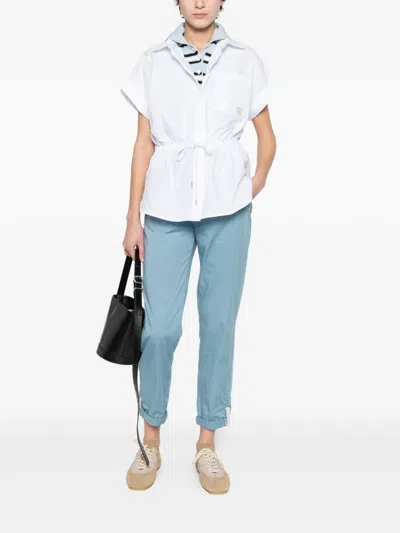 Panicale Drawstring Pocket Shirt In White