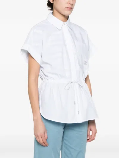 Panicale Drawstring Pocket Shirt In White
