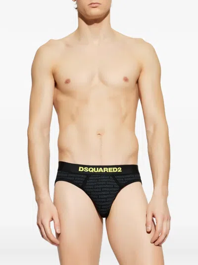 Dsquared2 Logo-print Briefs In Black