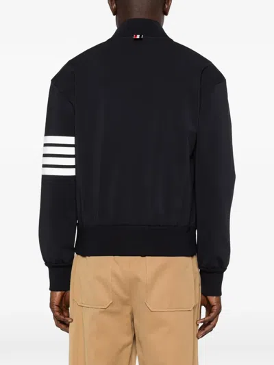Thom Browne Classic Loopback 4-bar Bomber Men In Blue