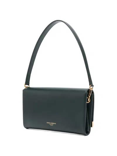 Dolce & Gabbana Marlene Rectangular Shoulder Bag Gold Tone Hardware In Orange