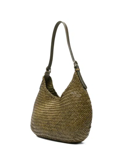 Dragon Diffusion Luna Mezza Woven Shoulder Bag In Green