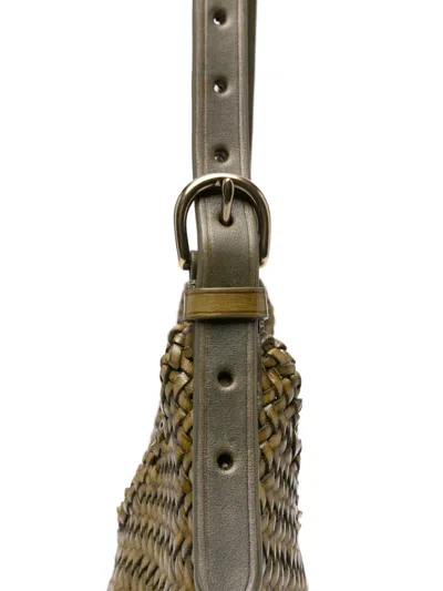 Dragon Diffusion Luna Mezza Woven Shoulder Bag In Green