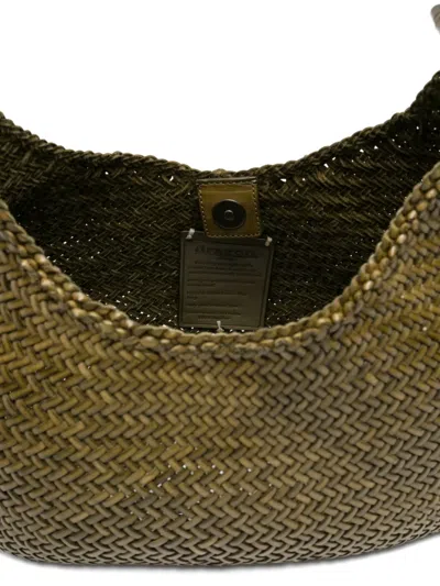 Dragon Diffusion Luna Mezza Woven Shoulder Bag In Green