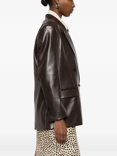 Eraldo Double-breasted Blazer In Brown