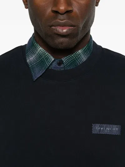 Givenchy Logo-patch Sweatshirt In Blue