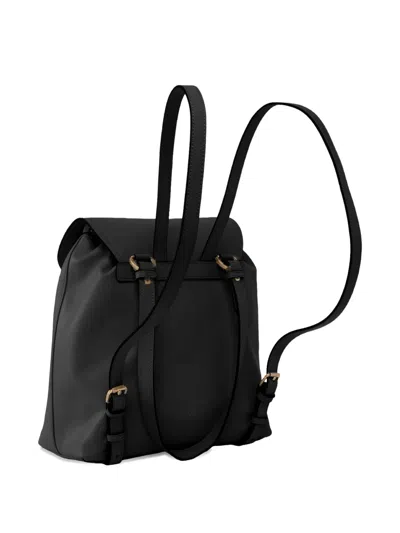 Pinko Leather Strap Backpack In Black