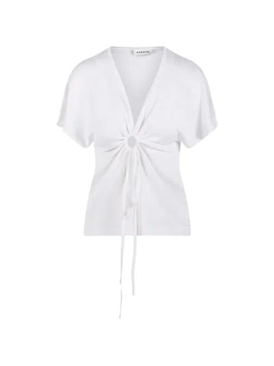 P.a.r.o.s.h . Babygirl Ring Detail Top In White
