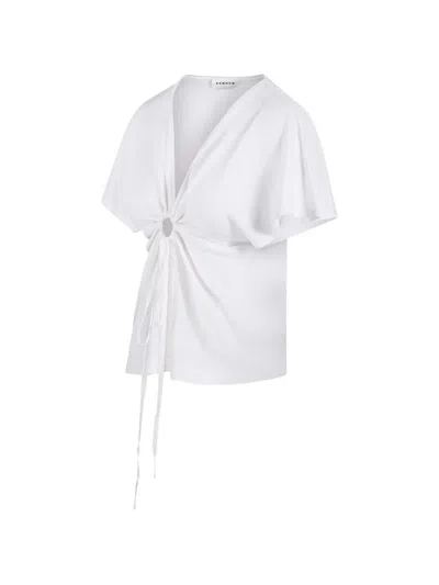 P.a.r.o.s.h . Babygirl Ring Detail Top In White