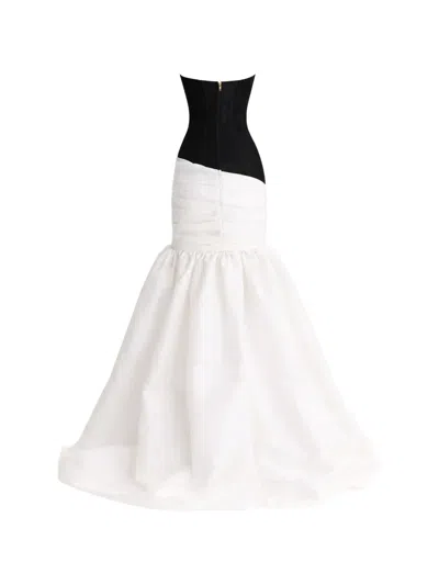 Moos Studio White Eclipse Gown In Multi