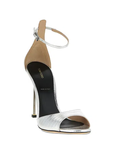 Tom Ford Women Silver Leather Heels, 7.5 Luxury Pumps & Heels For Women Darveys In Silver