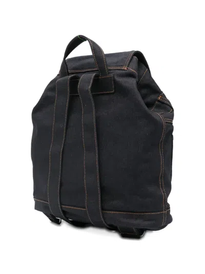 Kenzo Logo-patch Backpack In Blue