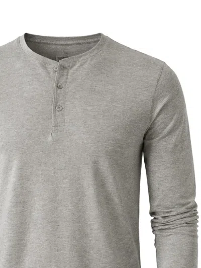 Patrick Assaraf Button Henley T-shirt In Brown