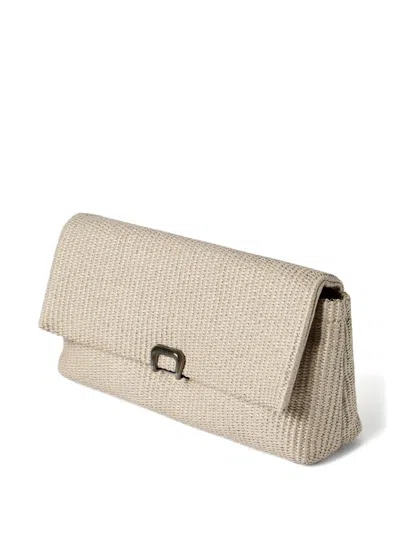 Brunello Cucinelli Sartorial Clutch Bag In Techno Raffia In Neutral