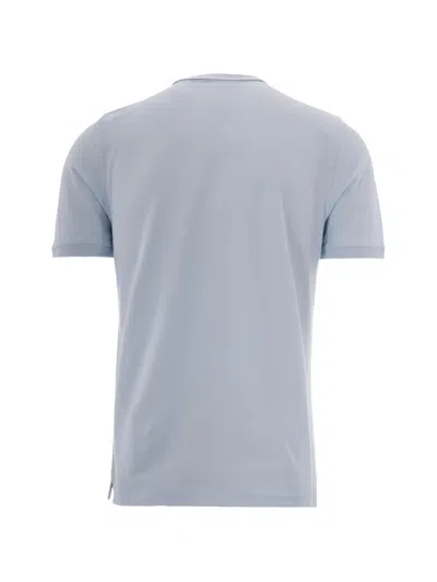 K-way Light Blue Solid Shirt Collar Polo In Blue