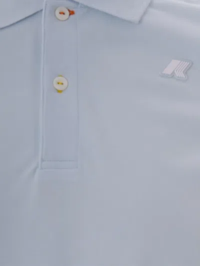 K-way Light Blue Solid Shirt Collar Polo In Blue
