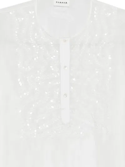 P.a.r.o.s.h Sequin Blouse In White