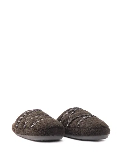 Moon Boot Mb Teddy Decorative Stitching Slippers In Brown