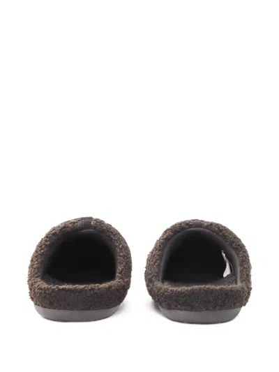 Moon Boot Mb Teddy Decorative Stitching Slippers In Brown