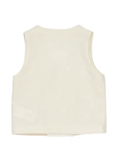 Manuel Ritz Double-breasted Sleeveless Top In White