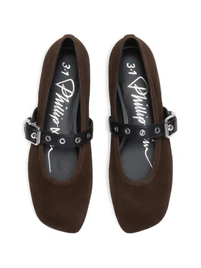 3.1 Phillip Lim Buckle-strap Ballet Flats In Multi